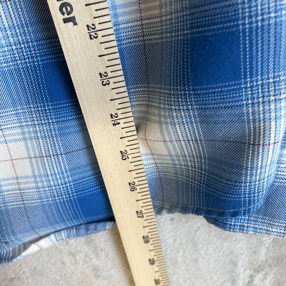 Dixxon Flannel Shirt Men's Extra Small Blue Plaid Dave Winfield Pearl Snap Jays - Picture 7 of 9